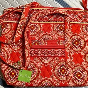 Vera Bradley Orange Quilted Tote Bag - New With Tags